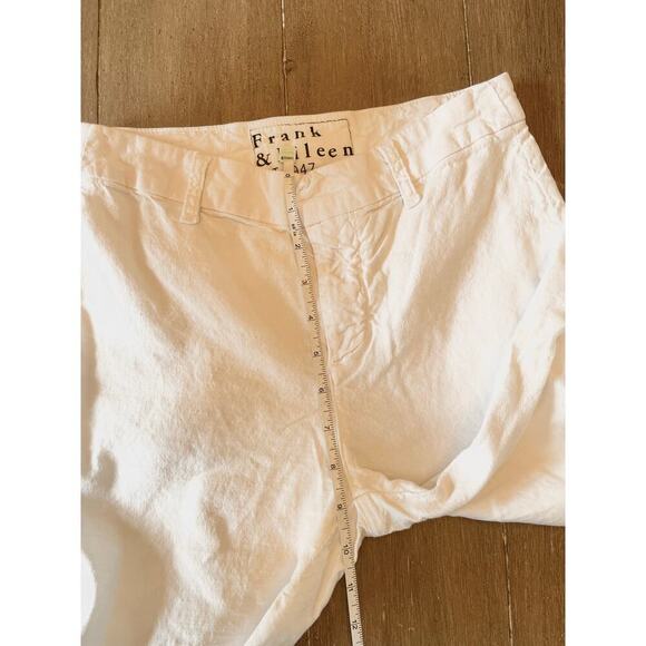 Frank & Eileen White Kinsale Cropped Linen Trouser Pant Size 0 0602S - Picture 8 of 14